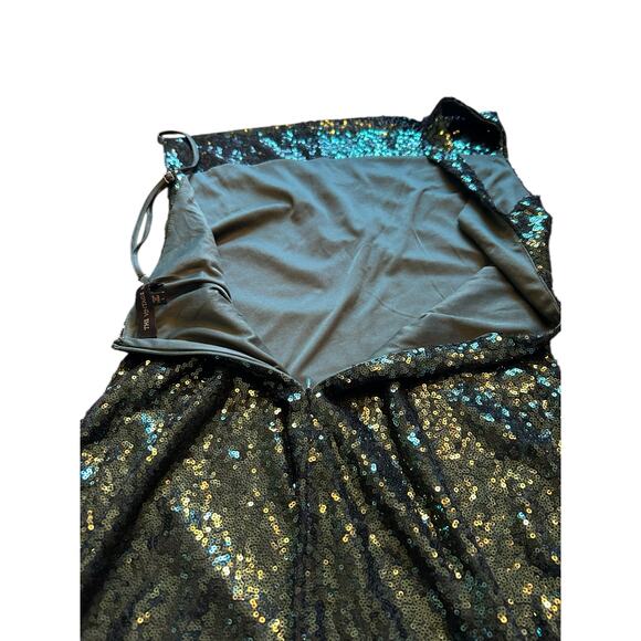 The Vintage Shop  Green Sequined One Shoulder Dress - Size L - Picture 10 of 14